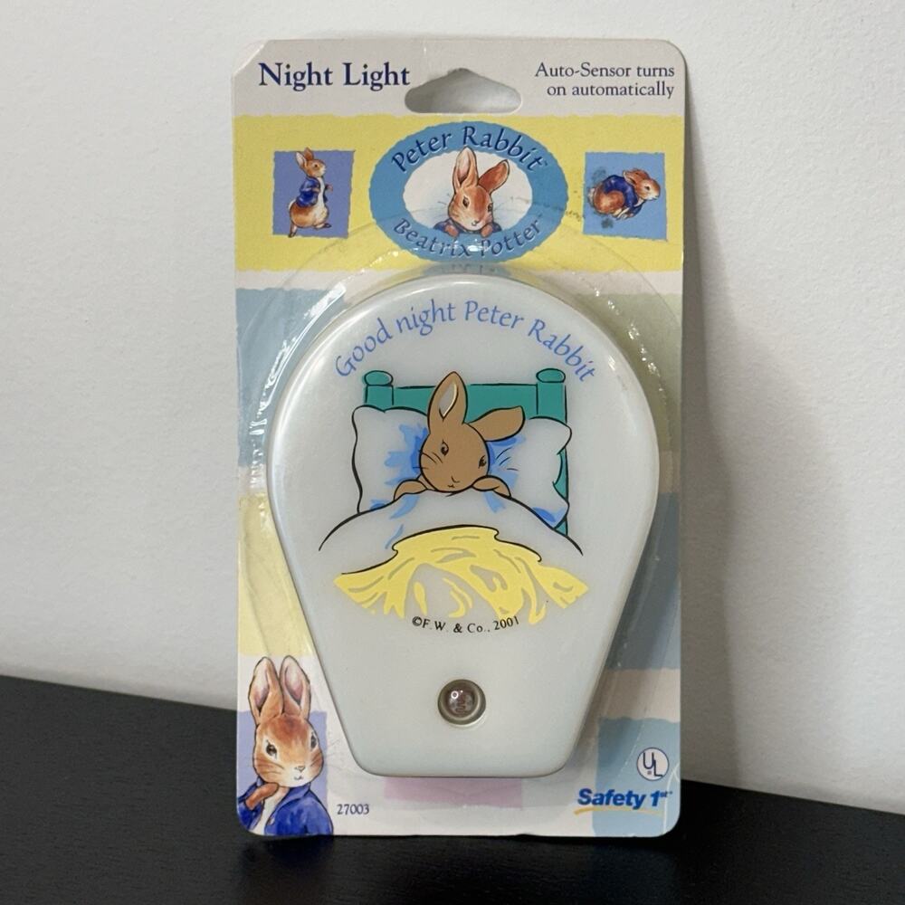 Vintage Peter Rabbit Auto Sensor Nurse Night Light Safety 1st 2001 New Sealed